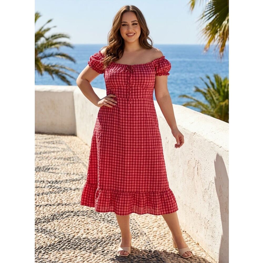 Universal Thread Off Shoulder Midi Dress Womens XXL Cottage Boho Festival Party